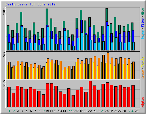Daily usage for June 2019